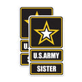(2 Pack) US Army Sister Magnets - United States Army Military - 5" On Longest Side - Premium Magnet - for Cars, Refrigerators, Toolboxes - Made in USA - MAG1183