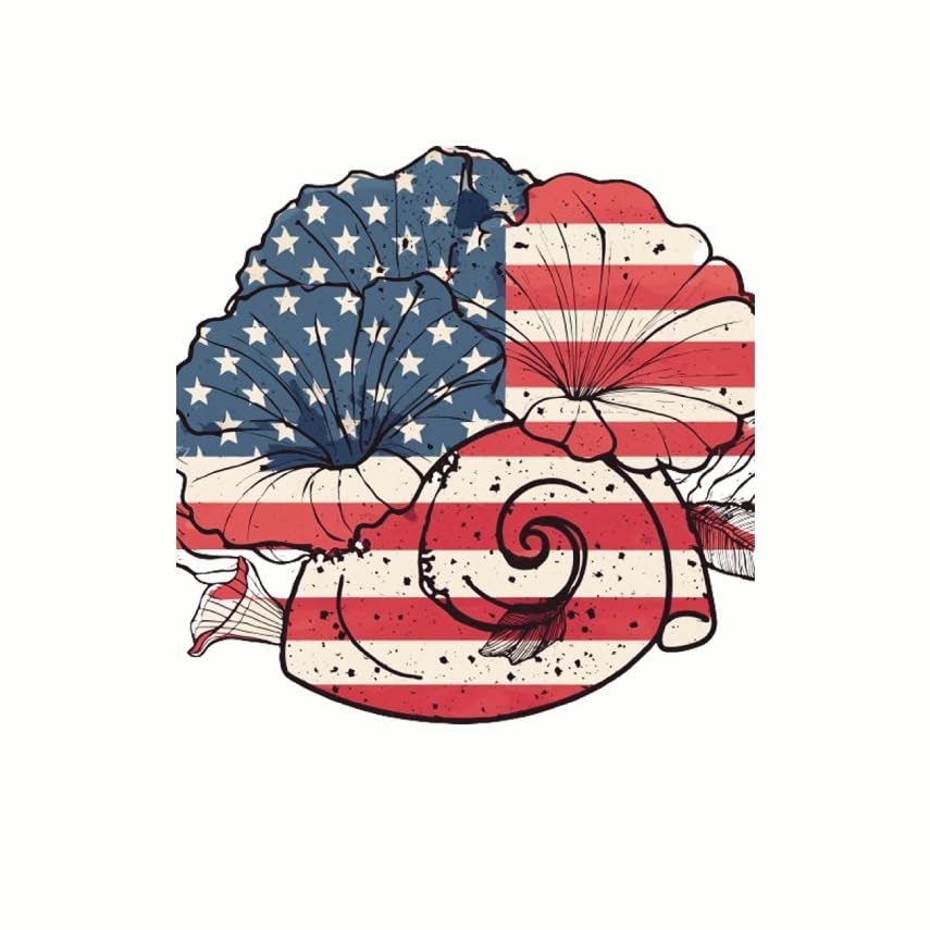 (3 Pack) American Flag Flower Decals - Patriotic Floral Art - USA Laptop Decals - 3 Inches On Longest Side - Easy Peel & Apply - Made in USA - 3MCS7753