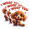 (3 Pack) I Woof You Decals - Puppy Love Decal - Valentine's Day Decal - 3 Inches On Longest Side - Easy Peel & Apply - Made in USA - 3MCS1399
