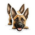 (2 Pack) German Shepherd Dog Stickers - Cute Dog Face - Animal Lover Stickers - 5" On Longest Side - Sticks to Smooth Flat Surfaces - Made in USA - BMCS9860