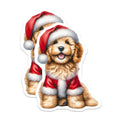 (2 Pack) Christmas Goldendoodle Magnets - Adorable Santa Puppy Pet Decor - Festive Holiday Animal Refrigerator Magnet - 5 Inches On Longest Side - Thick Durable Magnet - Made in USA - MAG23389