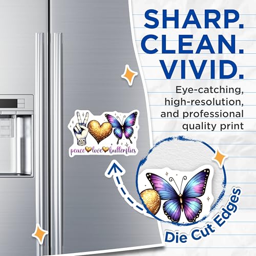 (2 Pack) Vibrant Butterfly Decor Magnet - 5" On Longest Side - Sticks to Smooth Flat Surfaces - Made in USA - MAG9727