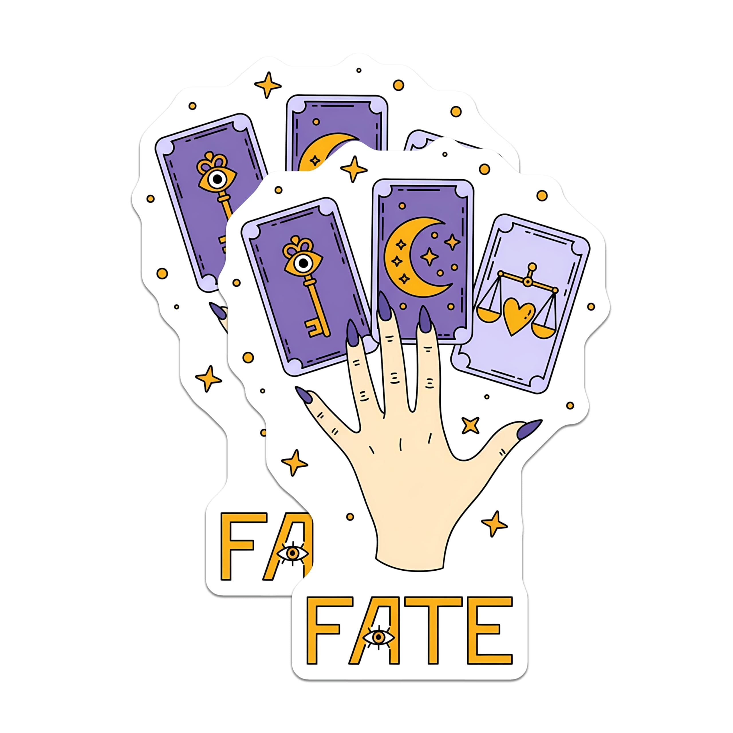 (2 Pack) Mystical Fate Magnets - Tarot Divination Hand Art - Celestial Occult Decor - 5 Inches On Longest Side - Thick Durable Magnet - Made in USA - MAG22755
