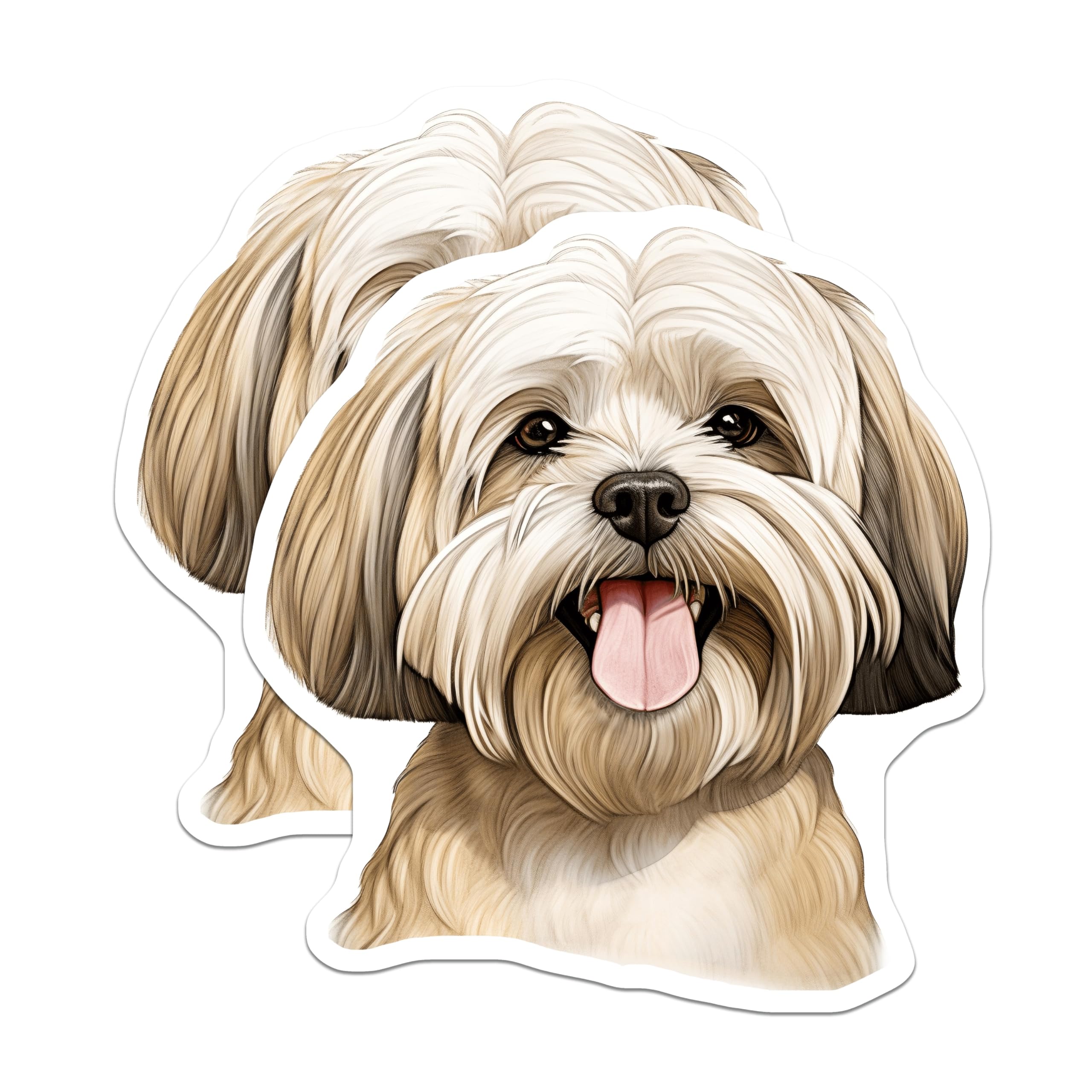 (2 Pack) Shih Tzu Dog Magnets - Cute Dog Lover Accessory - Pet Owner Fridge Decor Animal Art - 5 Inches On Longest Side - Thick Durable Magnet - Made in USA - MAG27100