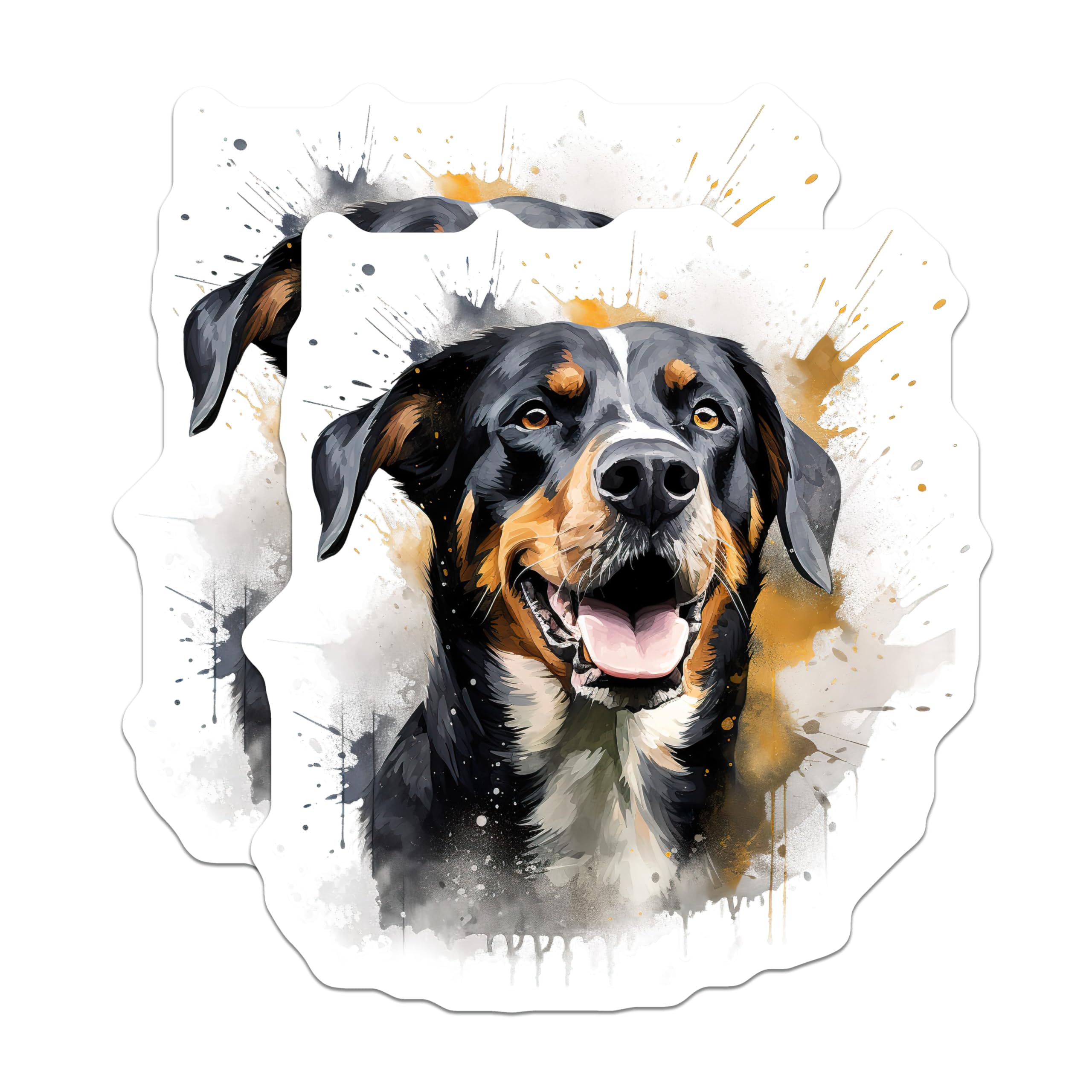 (2 Pack) Bernese Mountain Dog Magnets - Watercolor Dog Art - Pet Lover Fridge Accessory - 5 Inches On Longest Side - Thick Durable Magnet - Made in USA - MAG28749