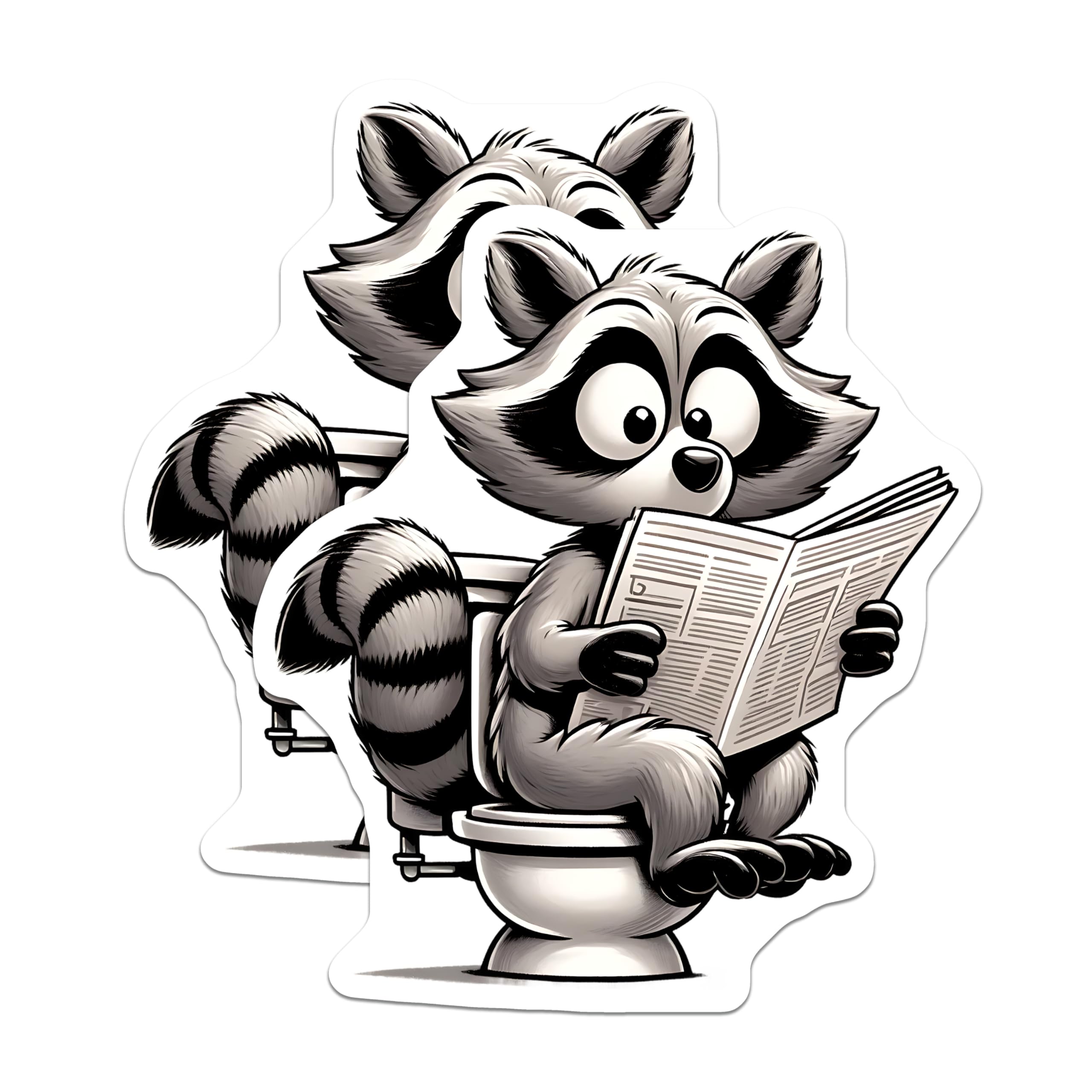 (2 Pack) Raccoon Magnets - Funny Animal Magnet - Cartoon Character Magnets - 5" On Longest Side - Premium Magnet - for Cars, Refrigerators, Toolboxes, Lockers - Made in USA - MAG15338