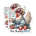 (2 Pack) Funny Coffee Chicken Magnets - Morning Coffee Then Shopping - Cute and Humorous Kitchen - 5" On Longest Side - for Cars, Fridges, Toolboxes - Made in USA - MAG4507