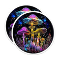(2 Pack) Psychedelic Mushroom Stickers - Trippy Art Stickers - Colorful Mushroom Decals - Mushroom Lover Gift - 5" On Longest Side - Sticks to Smooth Flat Surfaces - Made in USA - BMCS6819