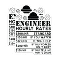 (2 Pack) Engineer Hourly Rates Magnets - Funny STEM Gift - Engineering Humor Decor - 5 Inches On Longest Side - Thick Durable Magnet - Made in USA - MAG20944