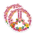 (2 Pack) Peace Sign Flower Stickers - Hippie Floral Stickers - Retro Flower Power Decals - 5" On Longest Side - Sticks to Smooth Flat Surfaces - Made in USA - BMCS4703