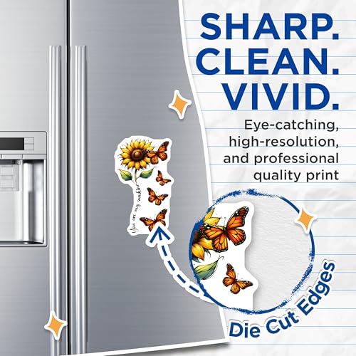 (2 Pack) Sunflower Butterfly Magnets - You are My Sunshine - Bright Kitchen Decor - Inspirational Fridge Decoration - 5" On Longest Side - for Cars, Fridges, Toolboxes - Made in USA -