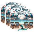 (3 Pack) Mermaid Decals - Beach Please - Ocean Lover Stickers - 3 Inches On Longest Side - Easy Peel & Apply - Made in USA - 3MCS8044
