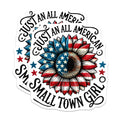 (2 Pack) Just an All American Small Town Girl Magnets - Patriotic Sunflower - Independence Day - 5" On Longest Side - for Cars, Fridges, Toolboxes - Made in USA - MAG7869