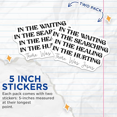 (2 Pack) Inspirational Quote Stickers - Faith Based Stickers - Positive Message - 5" On Longest Side - Sticks to Smooth Flat Surfaces - Made in USA - BMCS6949