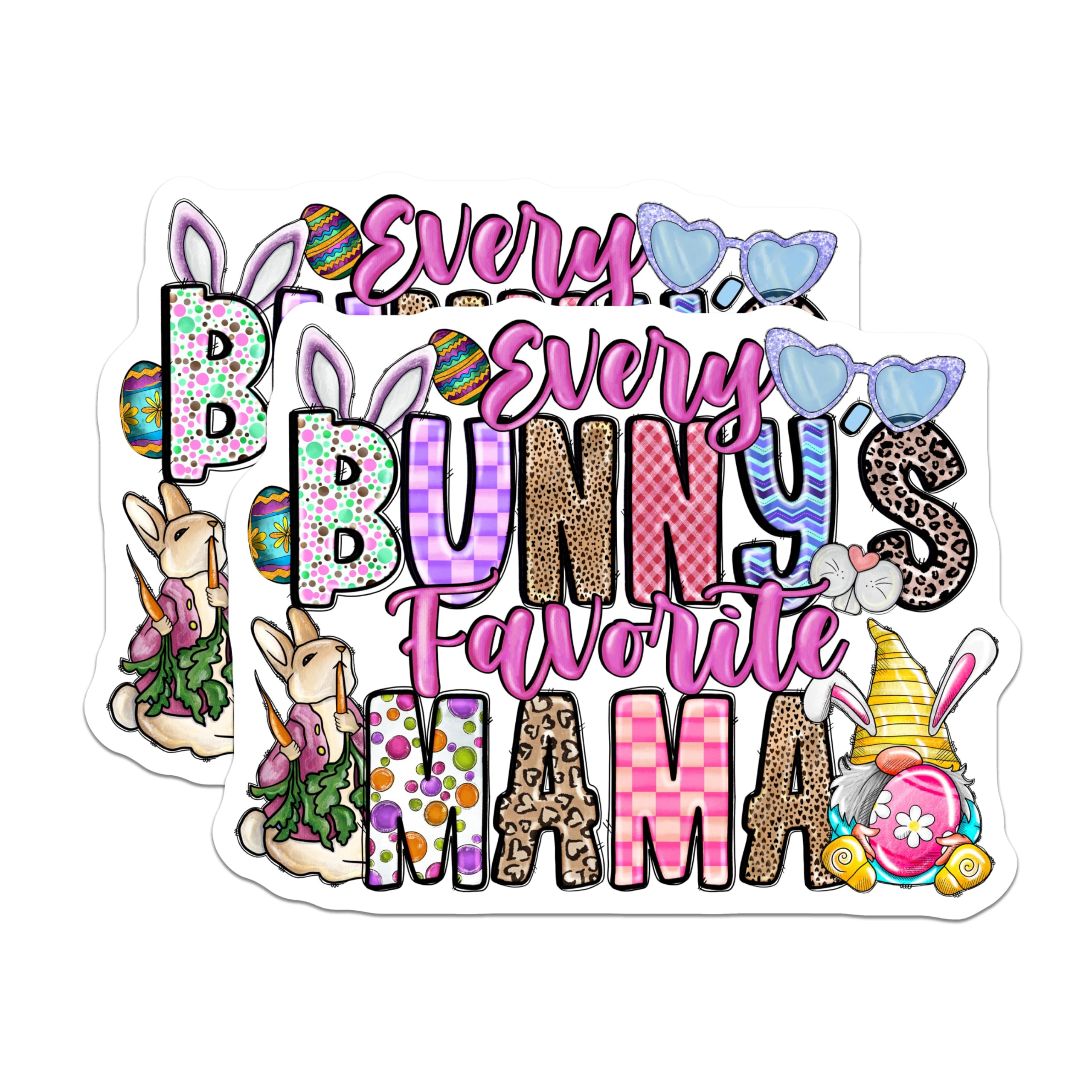 (2 Pack) Every Bunnys Favorite Mama Magnets - Easter Spring Decor - Mother's Day Home Accent - 5 Inches On Longest Side - Thick Durable Magnet - Made in USA - MAG30441