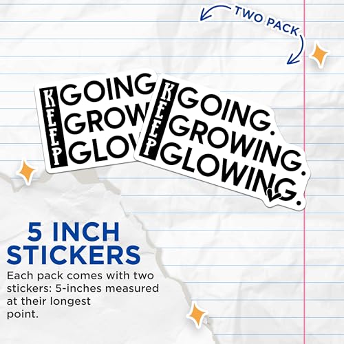 (2 Pack) Inspirational Quote Stickers - Motivational Stickers - Positive Affirmation Stickers - 5" On Longest Side - Sticks to Smooth Flat Surfaces - Made in USA - BMCS5124