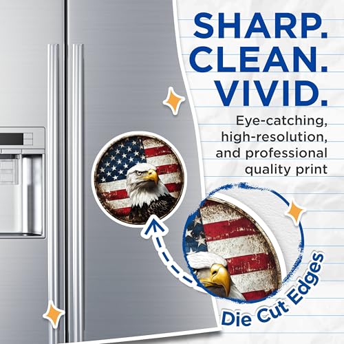 (2 Pack) Patriotic Home Decor Magnet - 5" On Longest Side - Sticks to Smooth Flat Surfaces - Made in USA - MAG10048