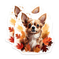 (2 Pack) Chihuahua Dog Magnets - Autumn Fall Decor - Cute Animal Lover - 5 Inches On Longest Side - Thick Durable Magnet - Made in USA - MAG29751