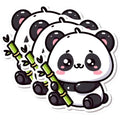 (3 Pack) Cute Panda Decals - Laptop Decal - Animal Sticker - 3 Inches On Longest Side - Easy Peel & Apply - Made in USA - 3MCS0992