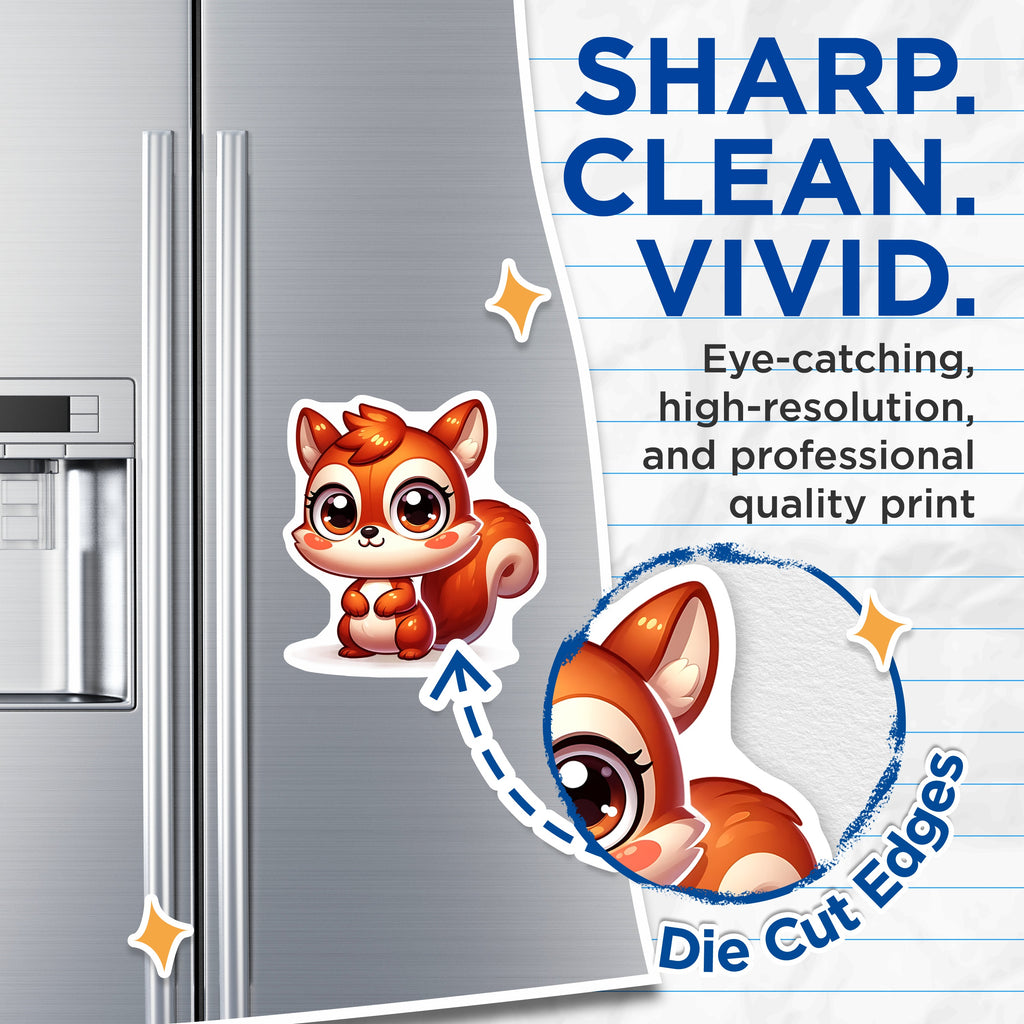 (2 Pack) Cute Squirrel Magnets - Kawaii Woodland Animal Decor - Fridge Refrigerator Locker Office Memo Holder - Nature Lover Aesthetic - 5" - Thick Durable Magnet - Made in USA - MAG39412