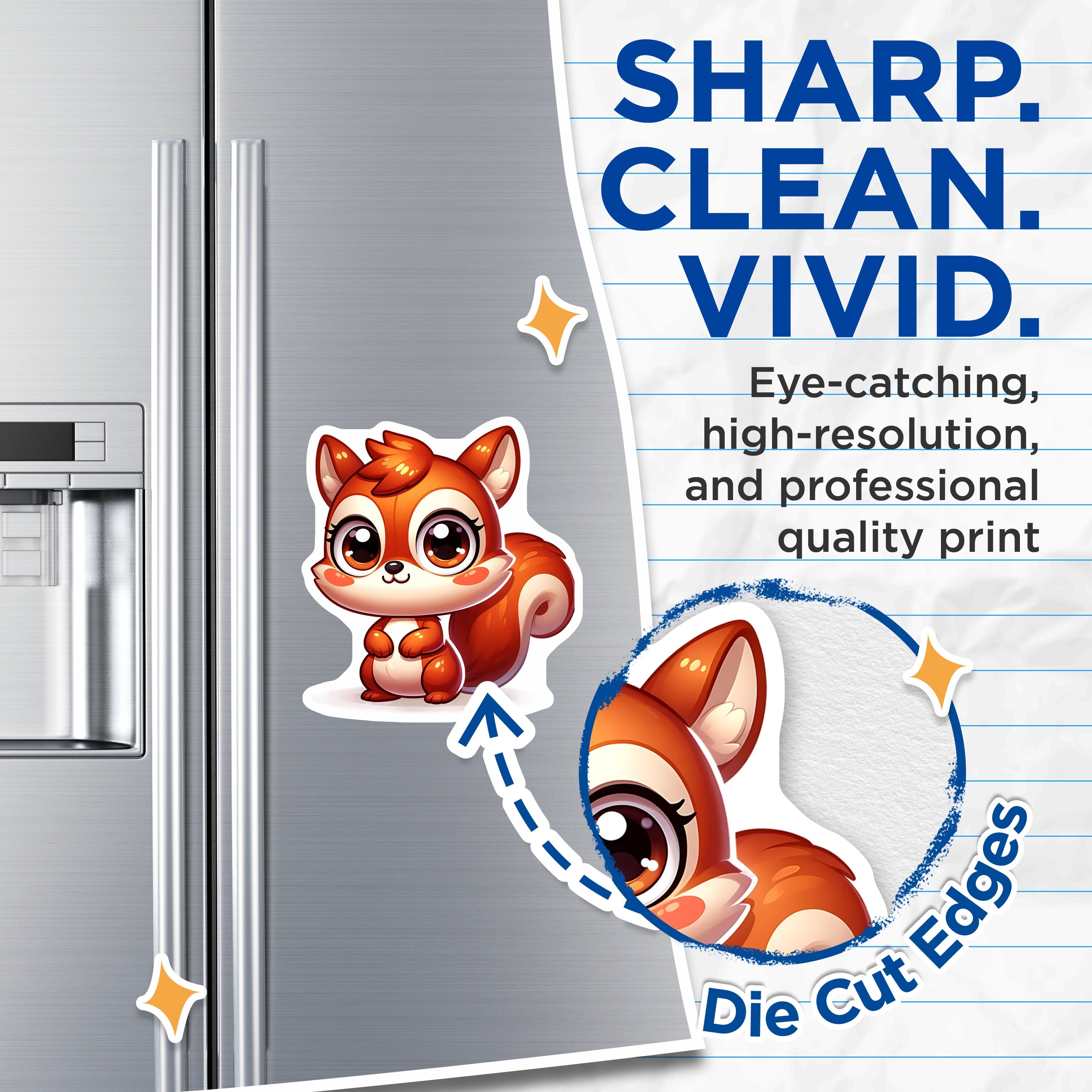 (2 Pack) Cute Squirrel Magnets - Kawaii Woodland Animal Decor - Fridge Refrigerator Locker Office Memo Holder - Nature Lover Aesthetic - 5" - Thick Durable Magnet - Made in USA - MAG39412