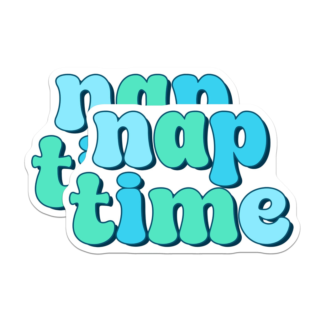 (2 Pack) Nap Time Stickers - Sleepy Stickers - Rest Stickers - 5" On Longest Side - Sticks to Smooth Flat Surfaces - Made in USA - BMCS11920
