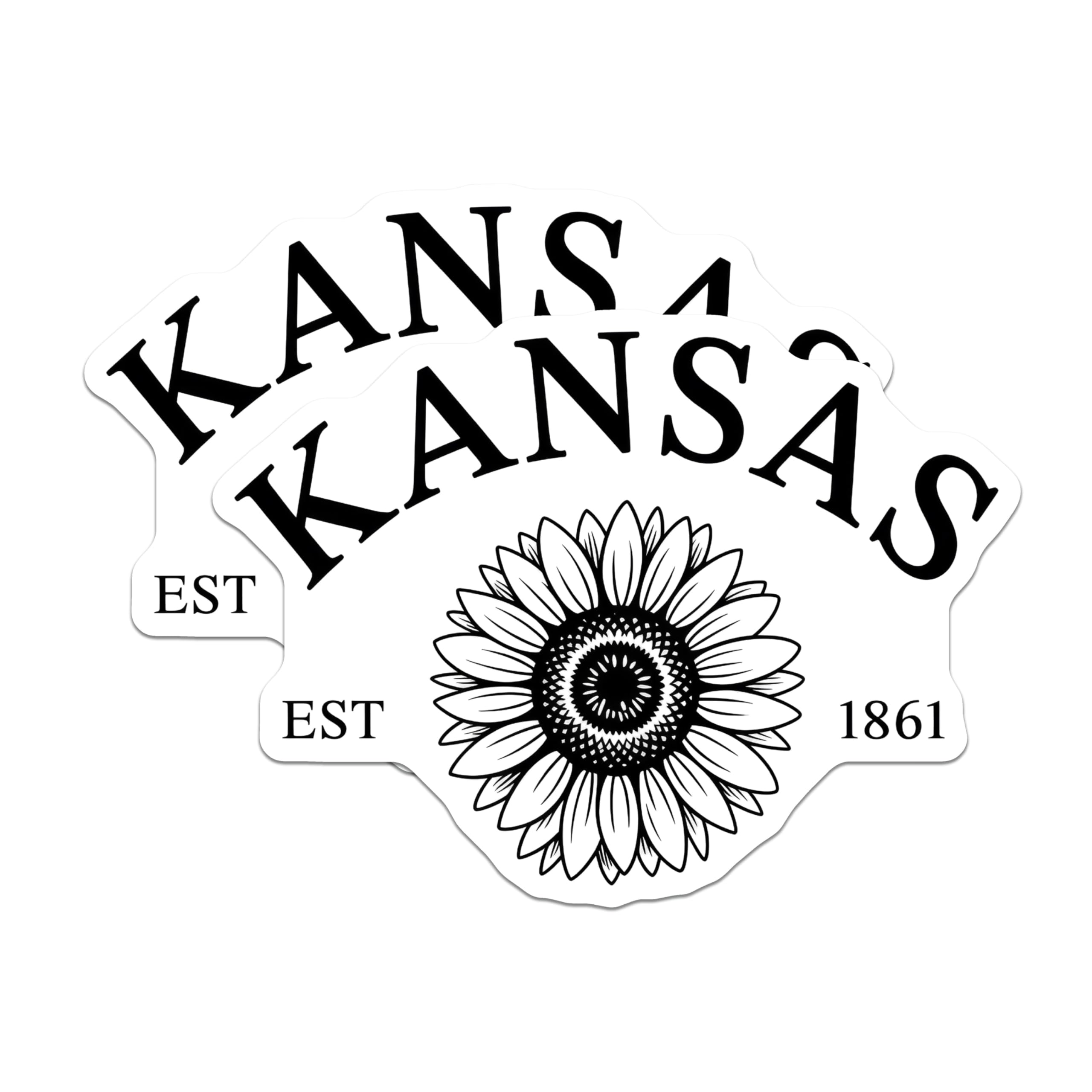 (2 Pack) Kansas Sunflower Magnets - State Pride - KS Established 1861 Refrigerator Magnet - 5" On Longest Side - Premium Magnet - for Cars, Refrigerators, Toolboxes, Lockers - Made in USA - MAG17249