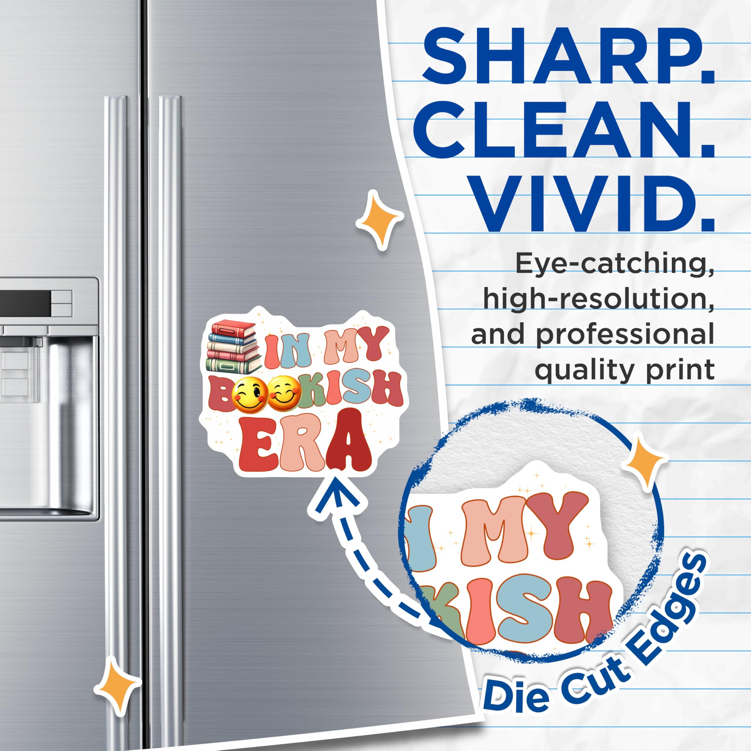 (2 Pack) Bookish Era Magnets - Reading Lover Decor - Book Emoji Refrigerator Magnets - 5" On Longest Side - Premium Magnet - for Cars, Refrigerators, Toolboxes, Lockers - Made in USA - MAG14739