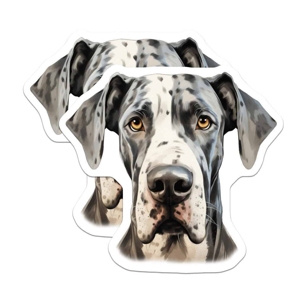 (2 Pack) Harlequin Great Dane Magnets - Dog Lover Decor - Pet Breed Appreciation - 5 Inches On Longest Side - Thick Durable Magnet - Made in USA - MAG27009