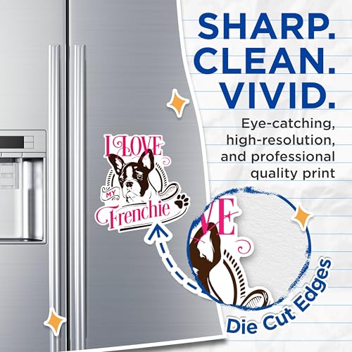 (2 Pack) I Love My Frenchie Magnets - Cute French Bulldog Decor Magnets - Dog Lover's Refrigerator Magnets- 5" On Longest Side - for Fridges, Toolboxes, Cars - Made in USA - MAG2969