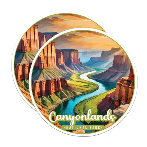 (2 Pack) Canyonlands National Park Bumper Magnet - US National Park - Choose from 63 Parks - 5" On Longest Side - Decal for Car Bumper, Laptop, Water Bottle, Wall, and Window - MAG1630