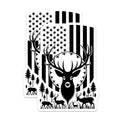 (2 Pack) Deer Hunting Magnets - American Flag Buck - Patriotic Outdoorsman Accessory for Truck - 5 Inches On Longest Side - Thick Durable Magnet - Made in USA - MAG38684
