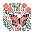 (2 Pack) Trust Your Visions Stickers - Motivational Butterfly Stickers - Positive Quote Stickers - 5" On Longest Side - Sticks to Any Smooth Flat Surface - Made in USA - BMCS2564