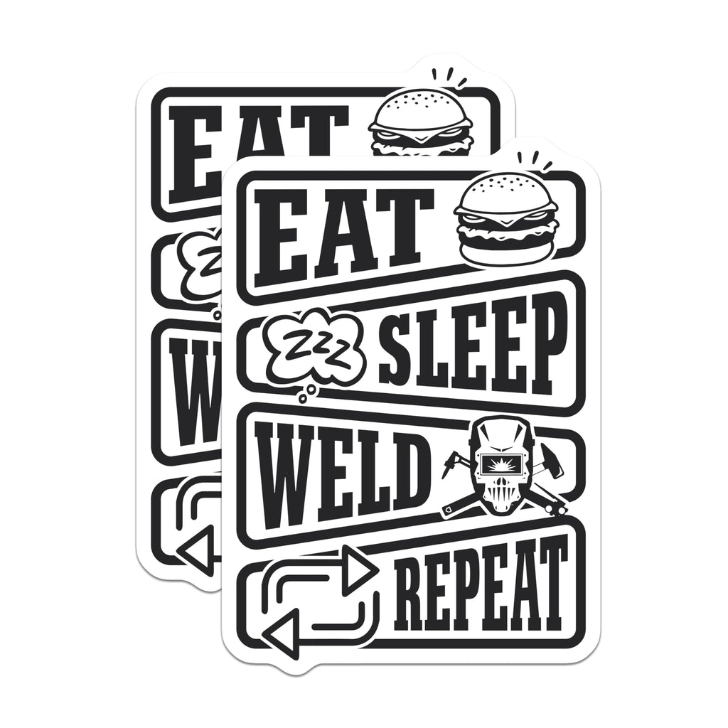 (2 Pack) Welder Life Magnets - Eat Sleep Weld - Funny Welding Magnet Set - 5" On Longest Side - Premium Magnet - for Cars, Refrigerators, Toolboxes, Lockers - Made in USA - MAG17548