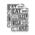 (2 Pack) Welder Life Magnets - Eat Sleep Weld - Funny Welding Magnet Set - 5" On Longest Side - Premium Magnet - for Cars, Refrigerators, Toolboxes, Lockers - Made in USA - MAG17548