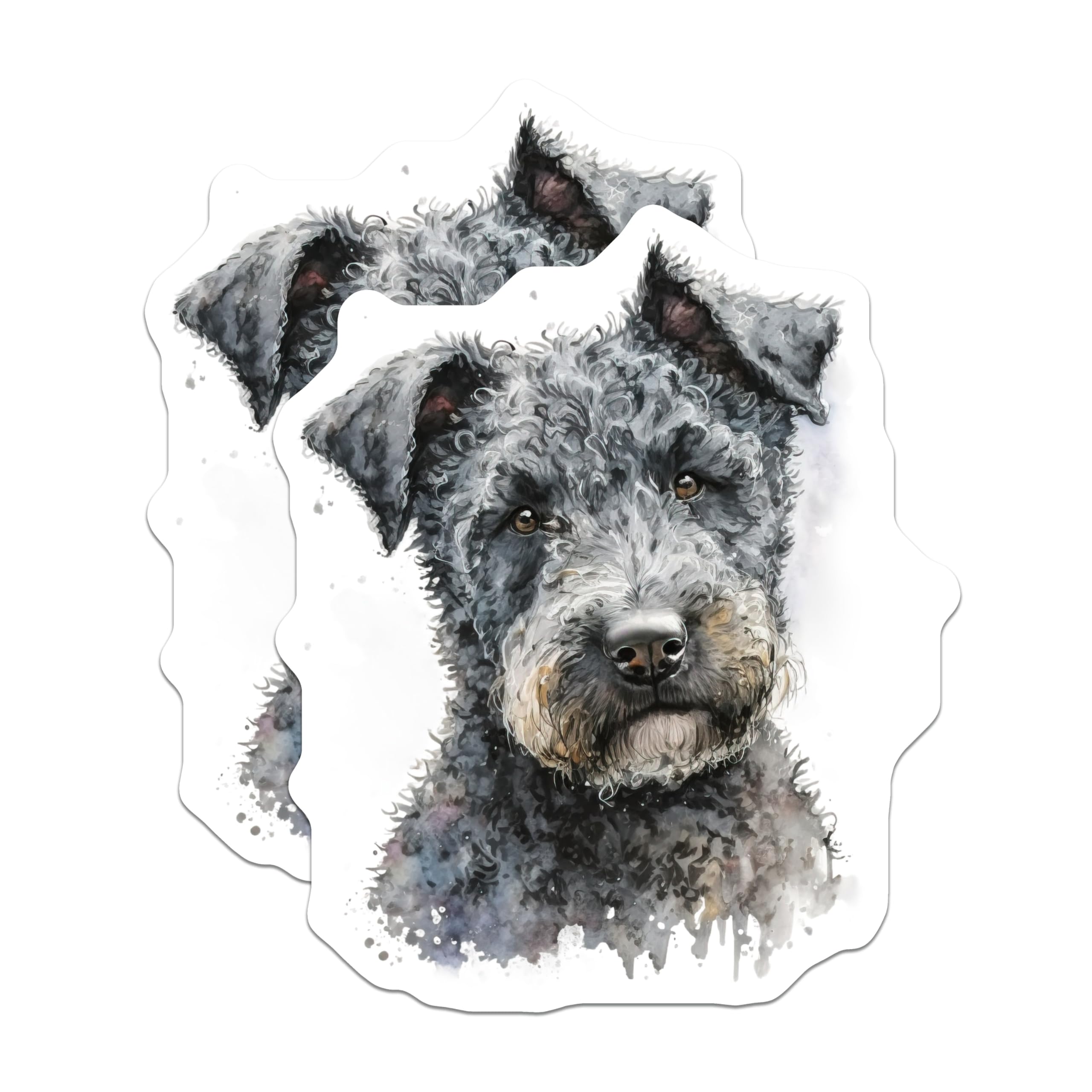 (2 Pack) Watercolor Scruffy Dog Magnets - Pet Parent Decor - Rustic Kitchen Accent - 5 Inches On Longest Side - Thick Durable Magnet - Made in USA - MAG26630