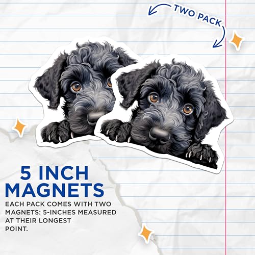 (2 Pack) Animal Lover Decor Magnet - 5" On Longest Side - Sticks to Smooth Flat Surfaces - Made in USA - MAG10208