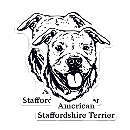 (2 Pack) American Staffordshire Terrier Magnets - Dog Lovers - Pet Owner Decals - 5" On Longest Side - for Cars, Fridges, Toolboxes - Made in USA - MAG4016