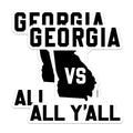 (2 Pack) Georgia Bulldogs Magnets - All Yall Bulldogs - College Football Team Magnets - 5" On Longest Side - Premium Magnet - for Cars, Refrigerators, Toolboxes, Lockers - Made in USA - MAG17617