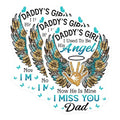 (3 Pack) Daddy's Girl Decals - Memorial Decal - Angel Wings Decal - 3 Inches On Longest Side - Easy Peel & Apply - Made in USA - 3MCS4888