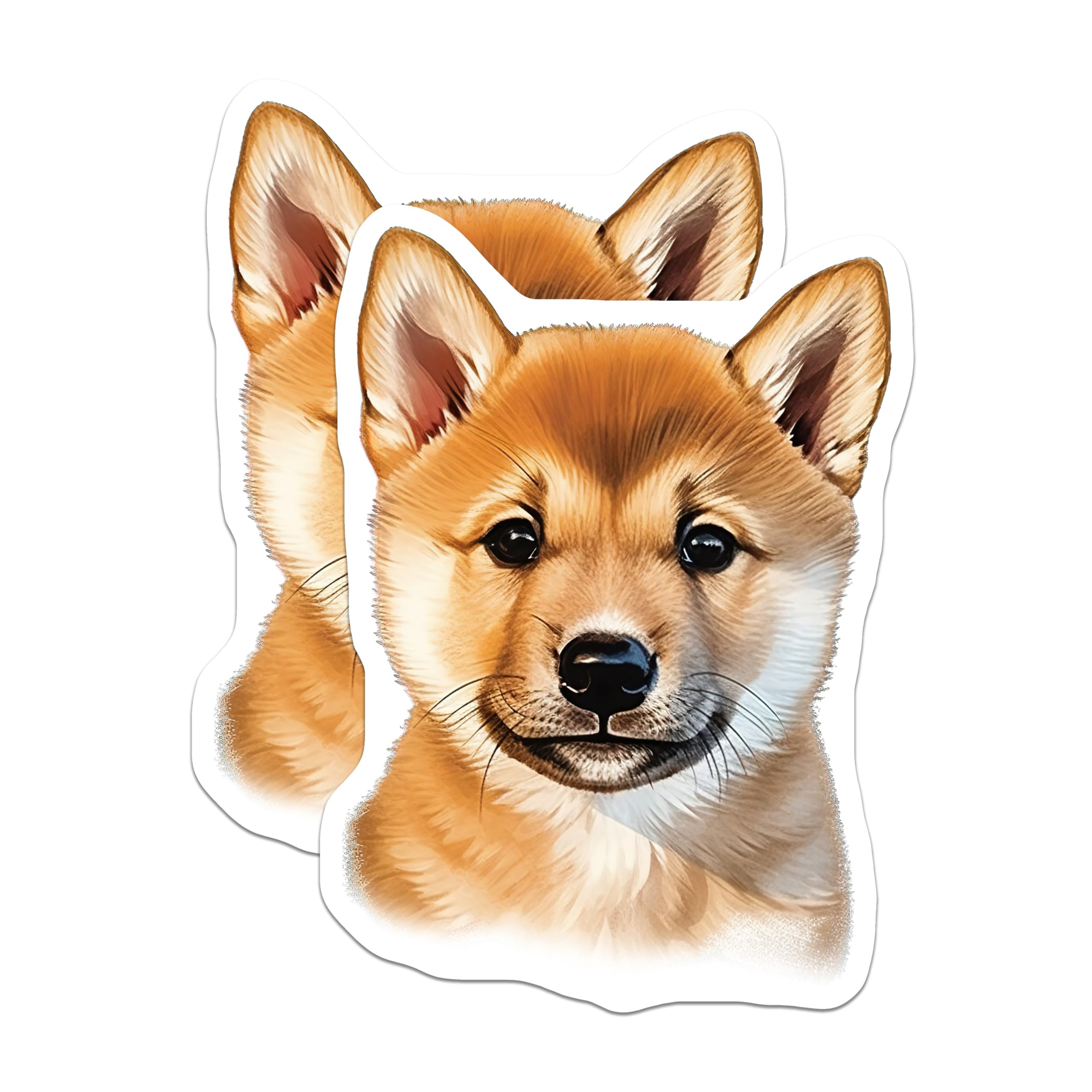 (2 Pack) Shiba Inu Puppy Magnets - Cute Dog Lover - Pet Parent Fridge Decor - 5 Inches On Longest Side - Thick Durable Magnet - Made in USA - MAG27552