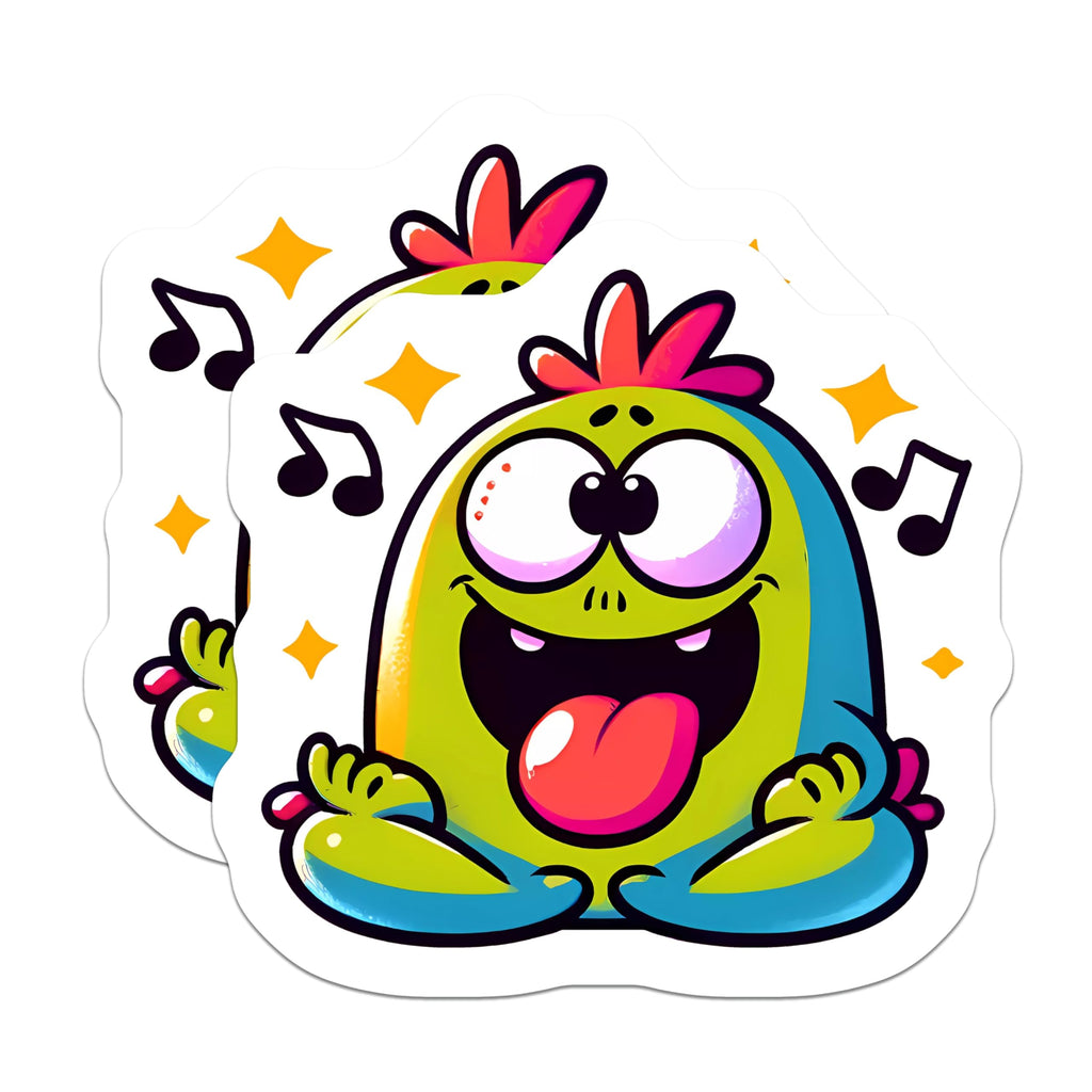 (2 Pack) Funny Cartoon Monster Magnets - Quirky Creature Decor - Cheerful Singing Notes - 5 Inches On Longest Side - Thick Durable Magnet - Made in USA - MAG20939