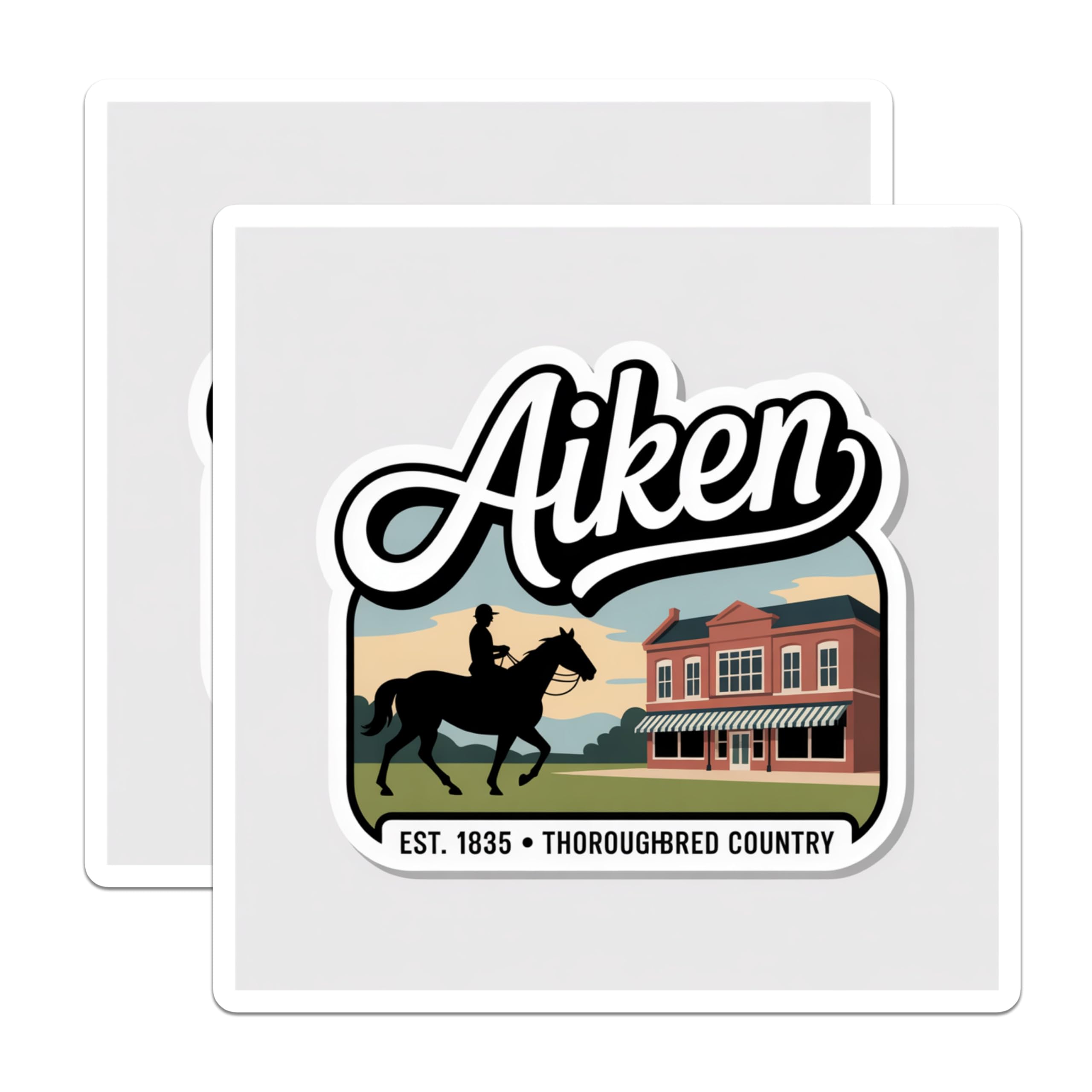 (2 Pack) Aiken South Carolina Magnets - Equestrian Theme - Horse Lover Decor - 5" On Longest Side - Premium Magnet - for Cars, Refrigerators, Toolboxes, Lockers - Made in USA - MAG17877