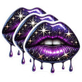(3 Pack) Galaxy Lips Decals - Space Lips Decals - Cosmic Kiss Stickers - 3 Inches On Longest Side - Easy Peel & Apply - Made in USA - 3MCS2324