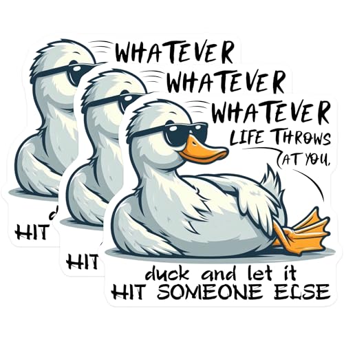 (3 Pack) Duck Decals - Funny Duck Stickers - Sarcastic Duck - 3 Inches On Longest Side - Easy Peel & Apply - Made in USA - 3MCS7842