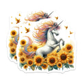 (2 Pack) Magical Unicorn Sunflower Magnets - Whimsical Fantasy Art Decor - Rainbow Mane Refrigerator Accent - 5 Inches On Longest Side - Thick Durable Magnet - Made in USA - MAG39320
