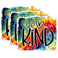 (3 Pack) Be Kind Decals - Tie Dye Stickers - Laptop Decals - 3 Inches On Longest Side - Easy Peel & Apply - Made in USA - 3MCS1373