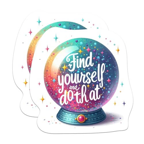 (2 Packs) Find Yourself and Do That Magnets - Mystical Magical Inspirational Magnets - 5 Inches On Longest Side - Premium Magnet - for Fridges, Toolboxes, Cars - Made in USA - MAG2297