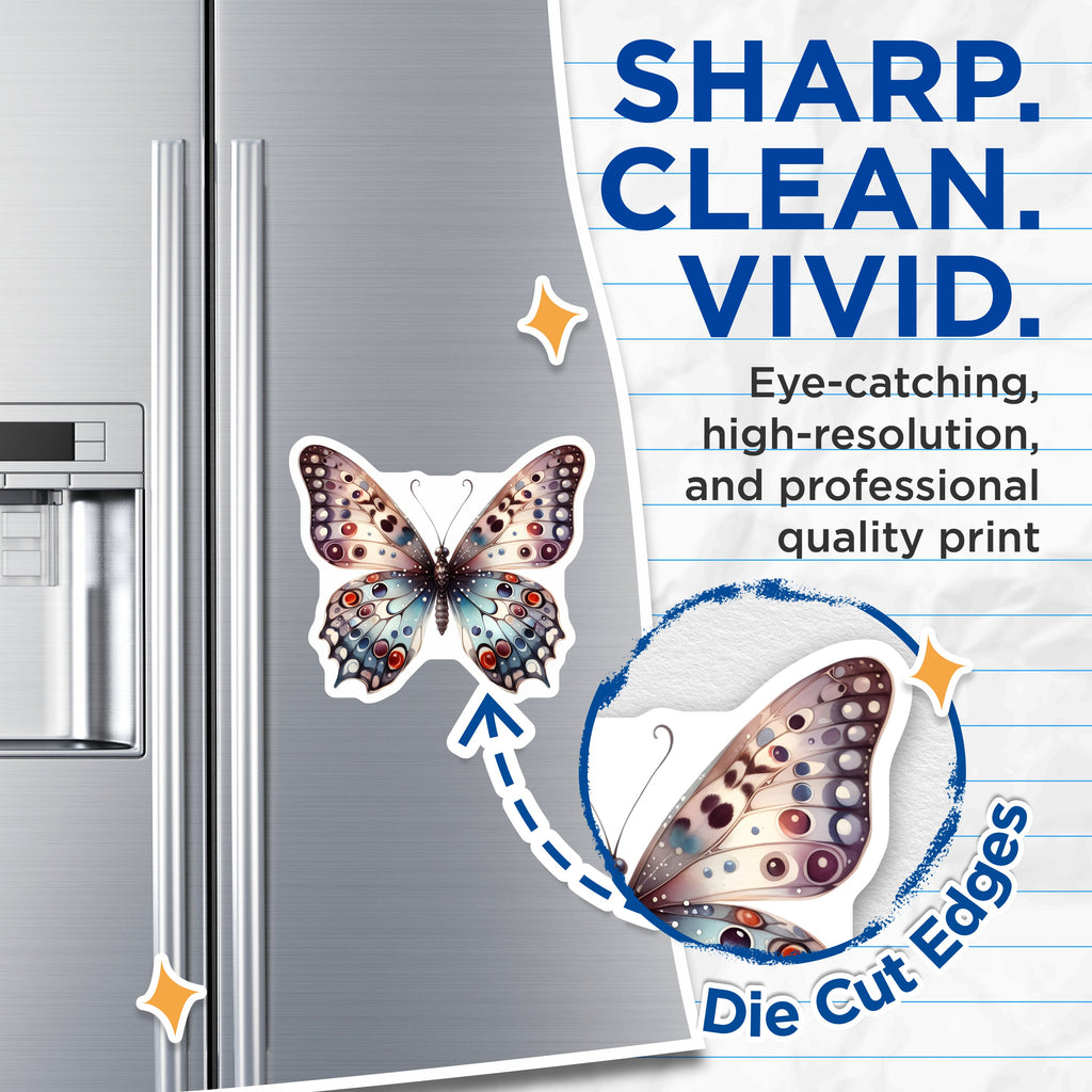 (2 Pack) Whimsical Butterfly Magnets - Fairycore Decor - Nature Inspired Refrigerator Art - Aesthetic Locker Accent - 5 Inches On Longest Side - Thick Durable Magnet - Made in USA - MAG38039