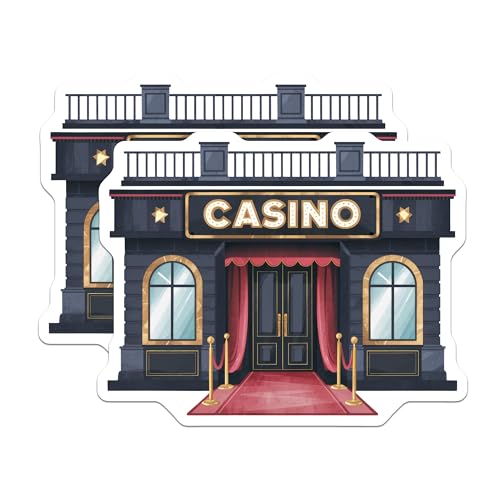 (2 Pack) Casino Entrance Magnets - Funny Casino Decor - Slot Machine Lover - Casino Party Favors - 5" On Longest Side - for Cars, Fridges, Toolboxes - Made in USA - MAG7131